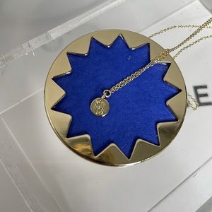 House of Harlow giant blue leather pendant